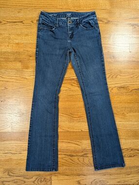 A.N.A Womens Boot Cut Jeans Medium Dark Wash Stretch Denim Size 4 Long